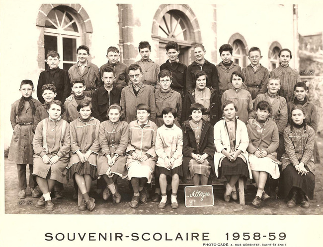 142 - 1958 59 classe de 5eme ecole publique- collège