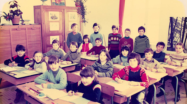 143 -  Une classe de l'école publique vers 1970